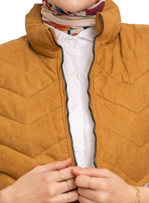 Camel Velvet Vest - Design 4 - Khotwh